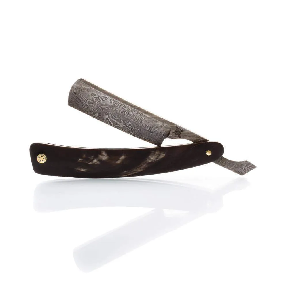 $100 Off Buffalo Horn Damascus Straight Razor and Luxury Shave Set