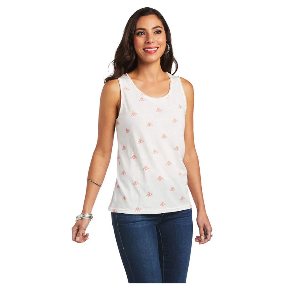 10040619 Ariat Women's Bulb Babe Sleeveless Tank Top - Cloud Dancer