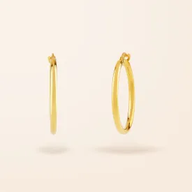 10K Gold Skinny Hoop Earrings