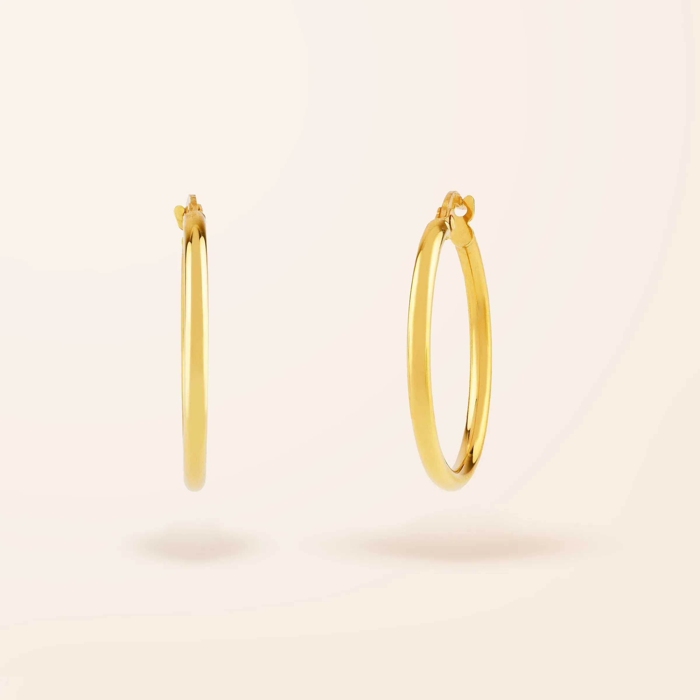 10K Gold Skinny Hoop Earrings