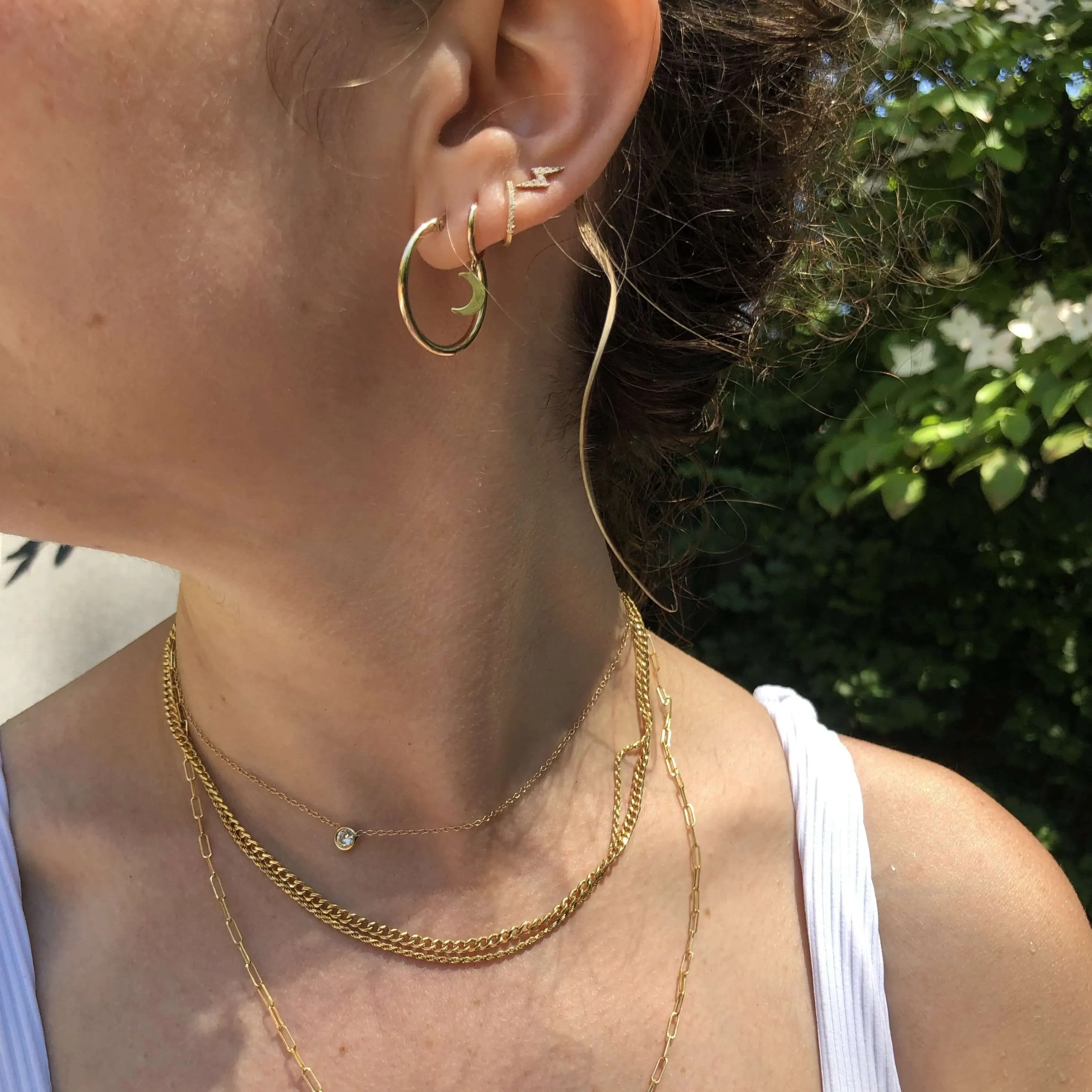 10K Gold Skinny Hoop Earrings