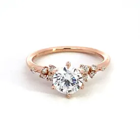 14K Rose Gold 'Reena' Classic Round Diamond Engagement Ring