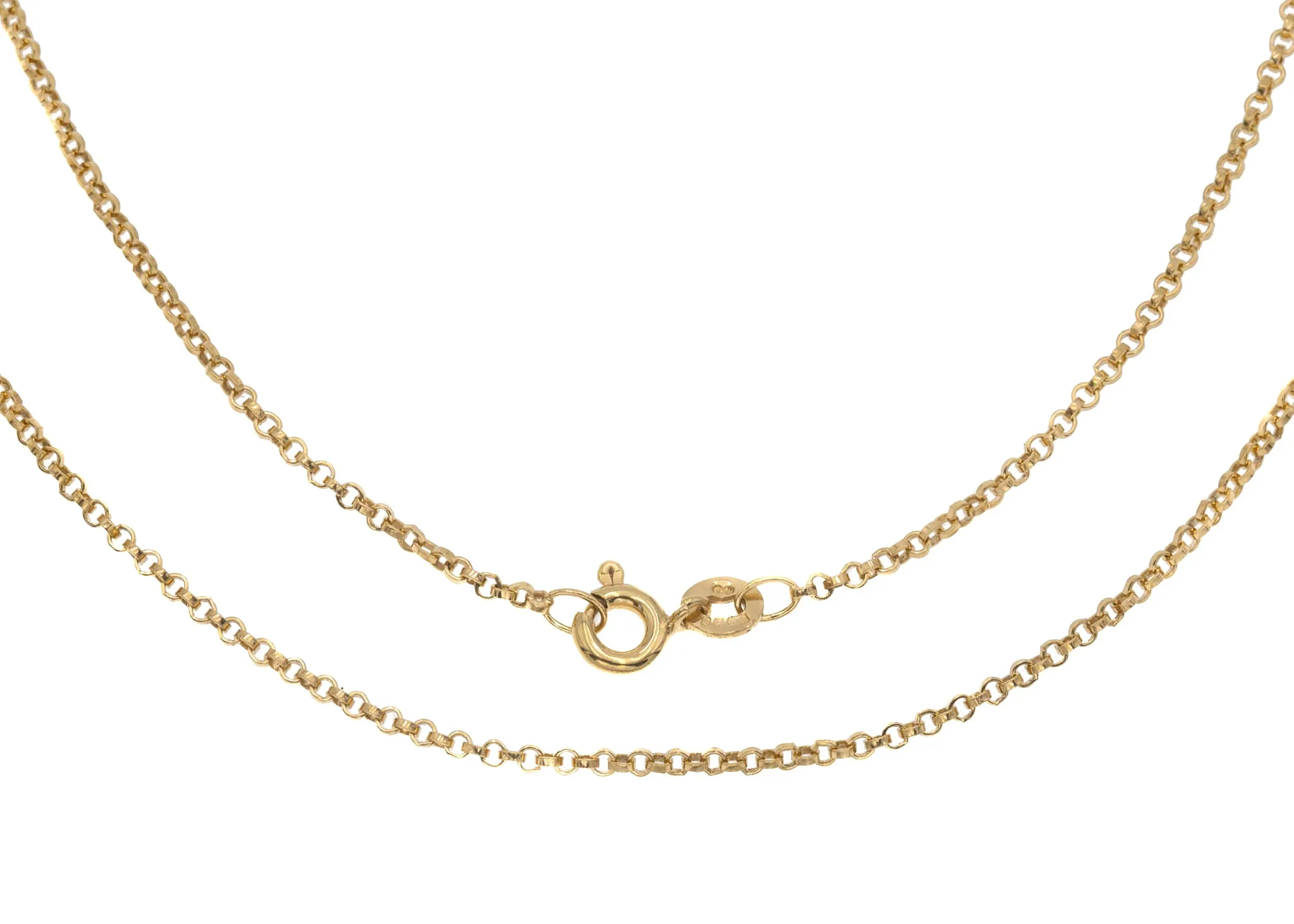 15.5" Skinny 9ct Gold Pendant Chain, 2.4g