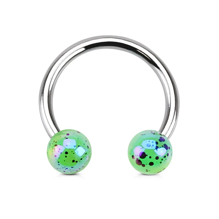 16G Milky Splash Acrylic Circular Barbell