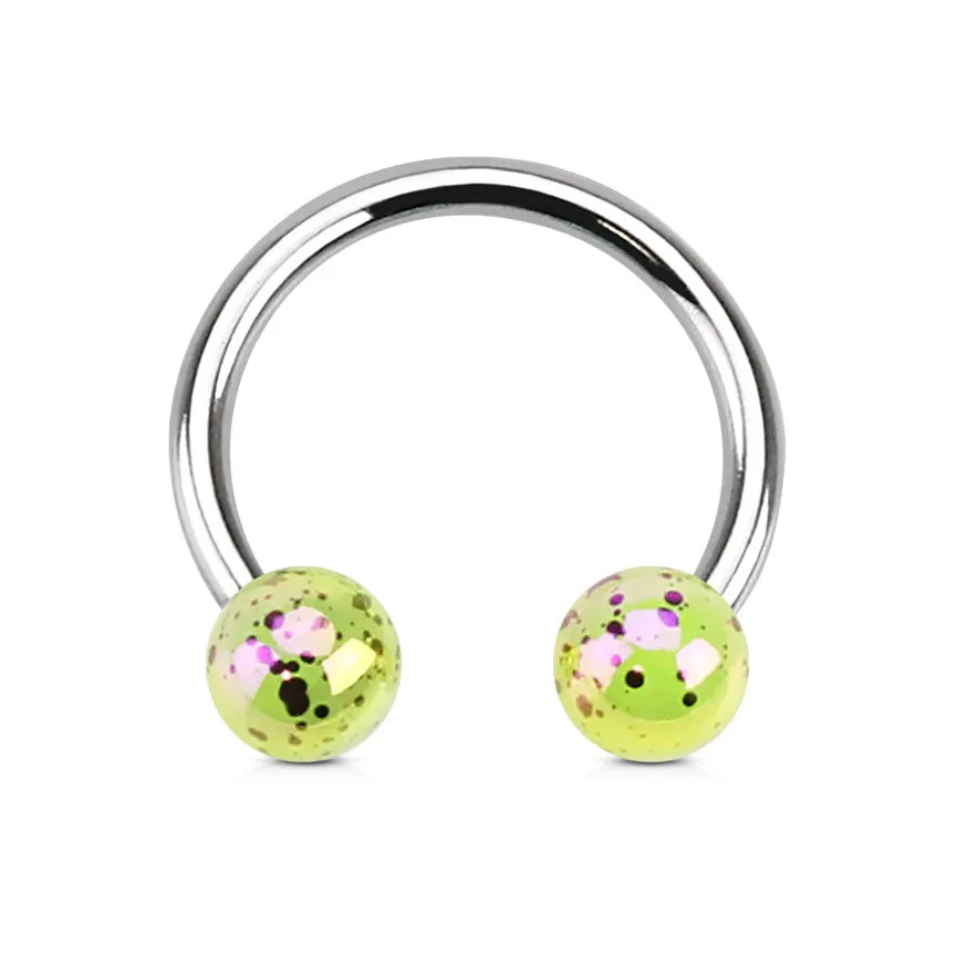 16G Milky Splash Acrylic Circular Barbell