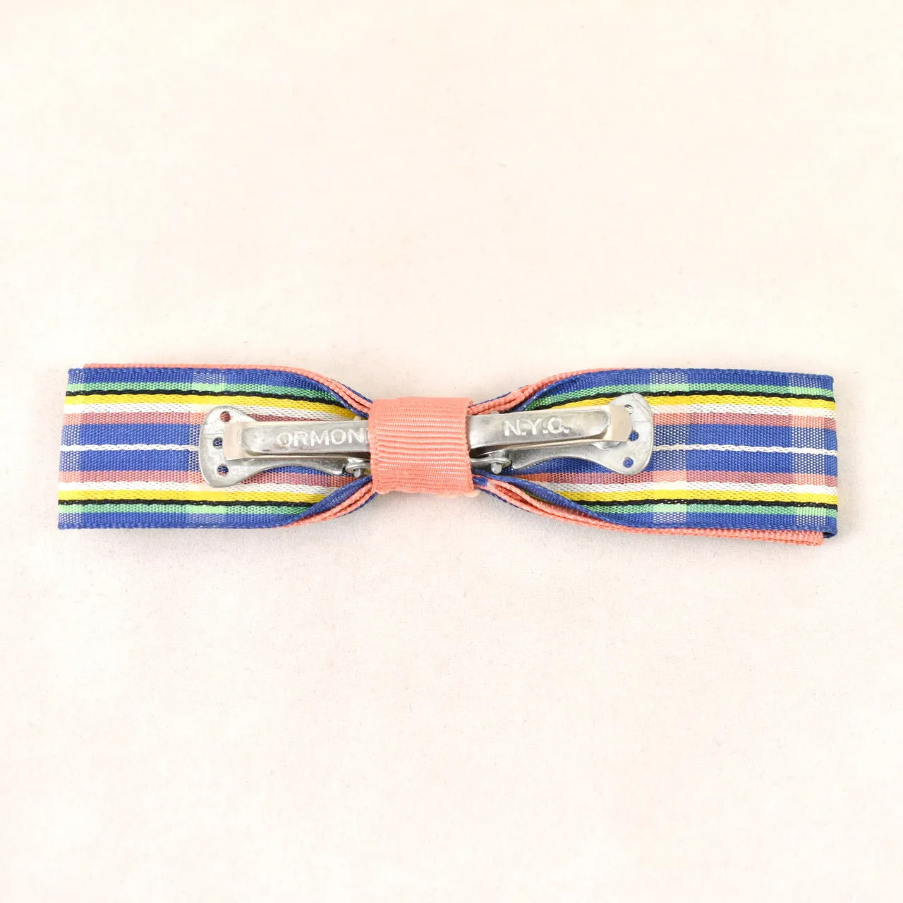 1950s Spring Plaid Clip-On Bow Tie