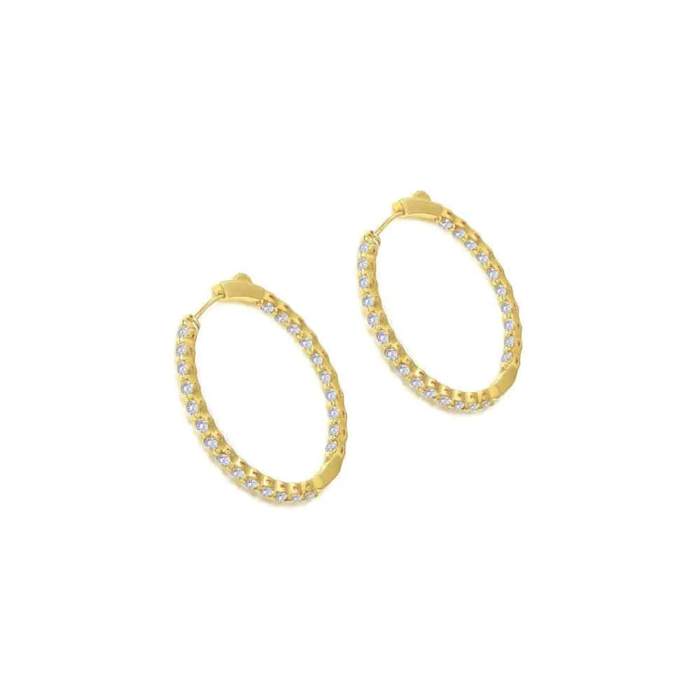 2.50 Carat Skinny Inside Out Hoops