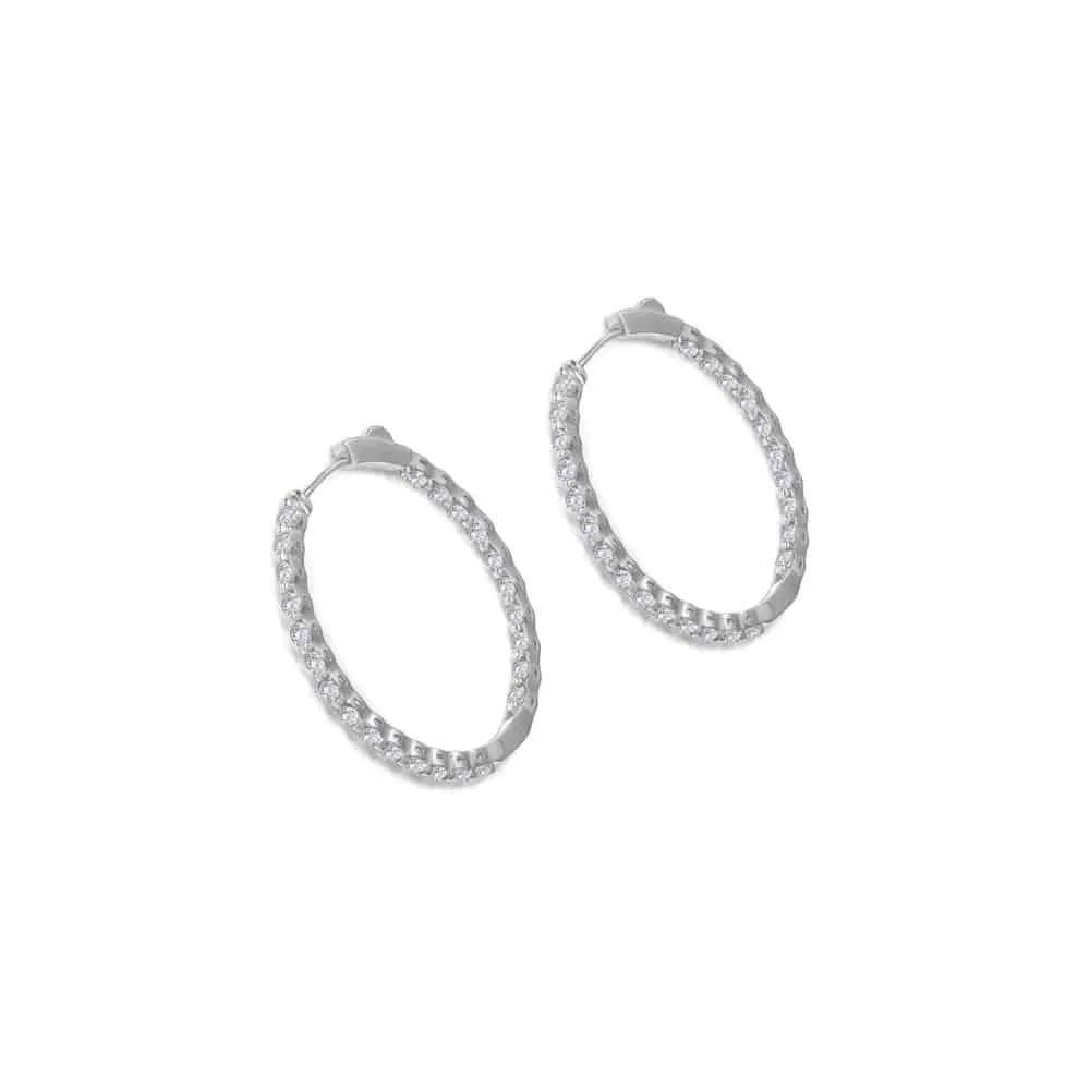 2.50 Carat Skinny Inside Out Hoops