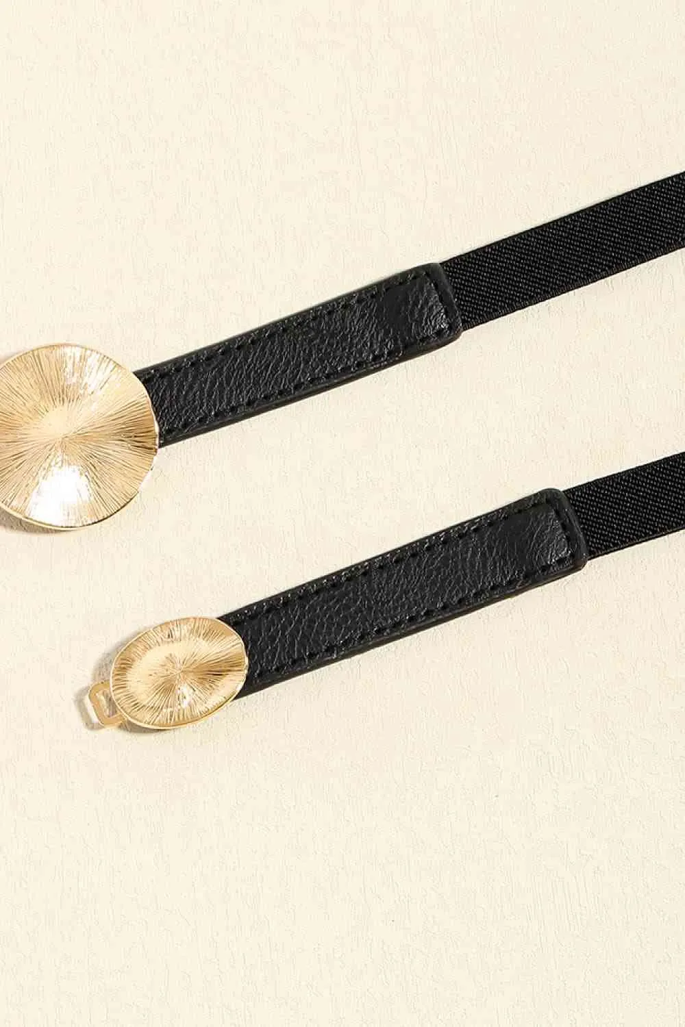 3 Vegan Leather Circle Skinny Belt