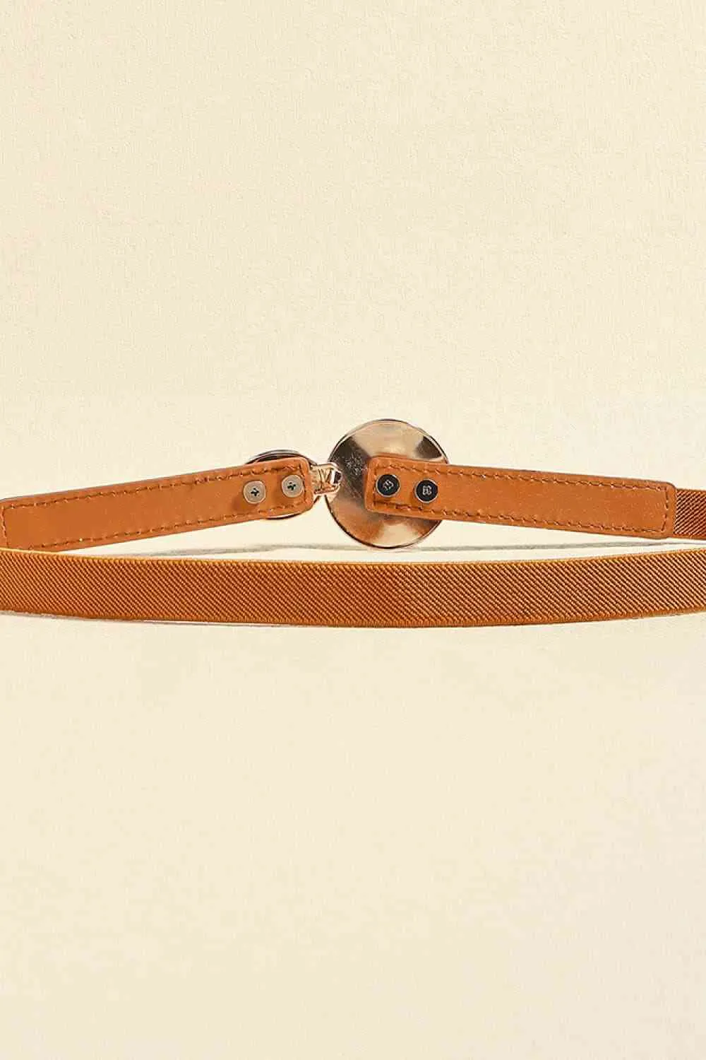 3 Vegan Leather Circle Skinny Belt