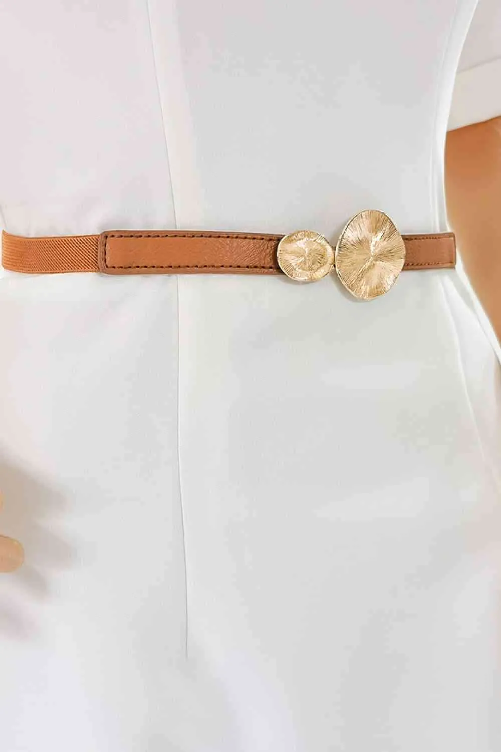 3 Vegan Leather Circle Skinny Belt