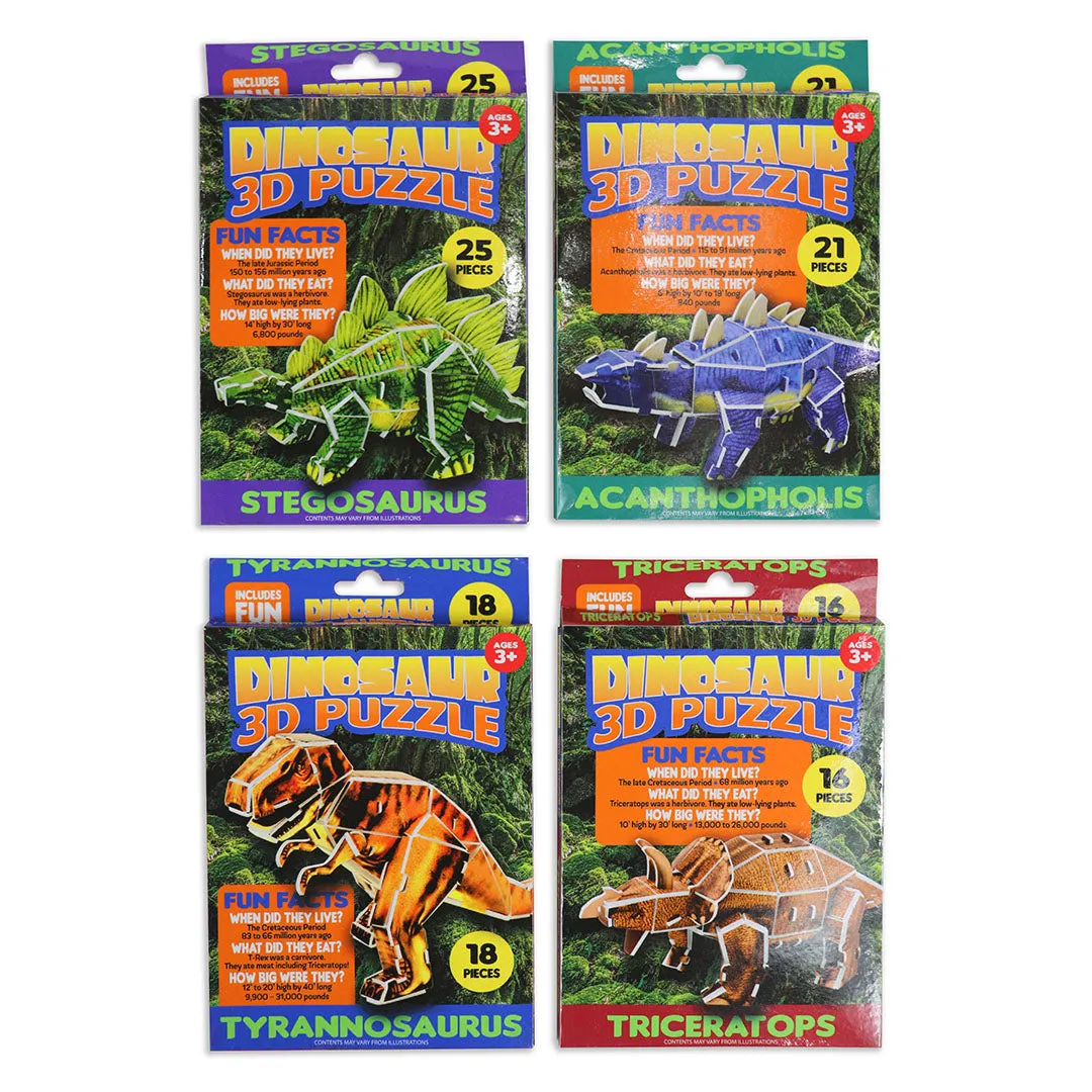 3D Dinosaur Puzzle - 24 Pieces Per Retail Ready Display 22042