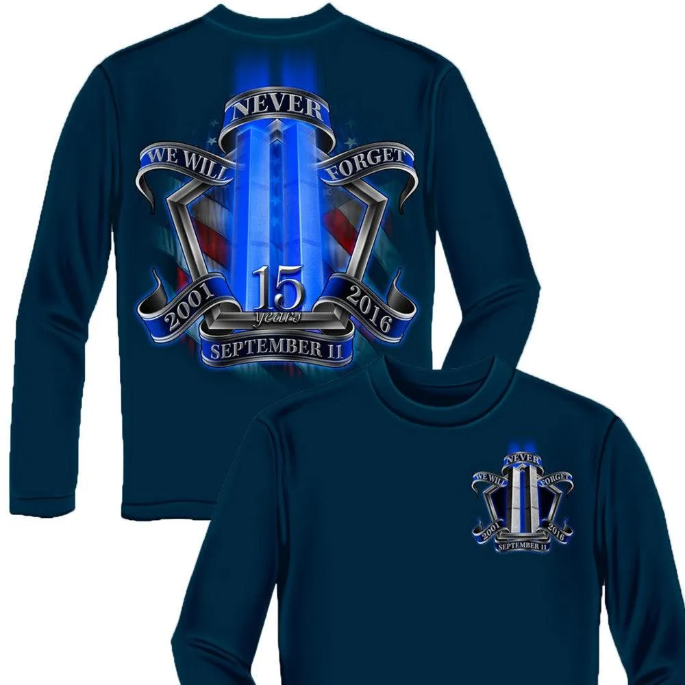 9/11 Memorial Navy Long Sleeve Shirt