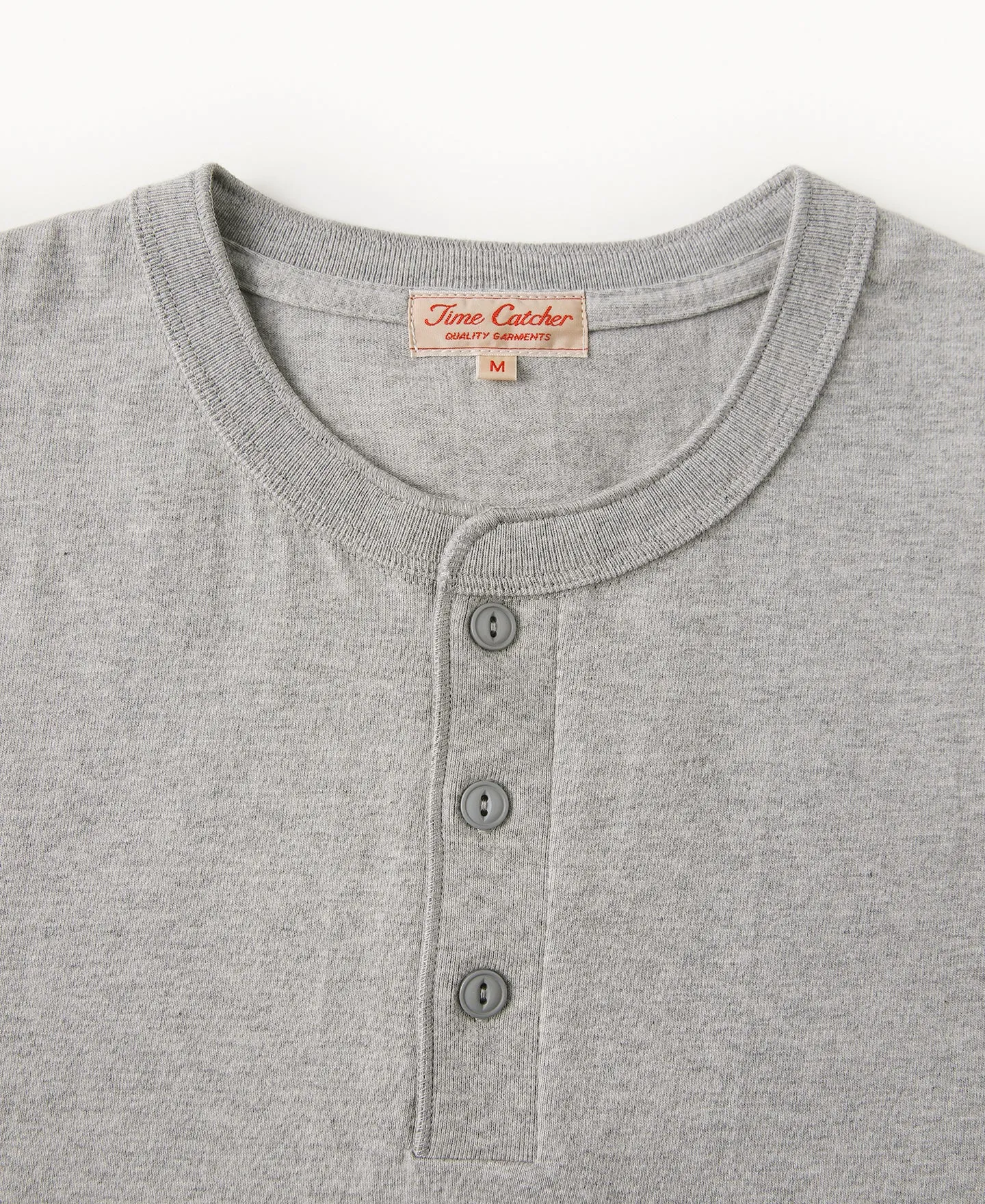 9.3 oz Cotton Tubular Henley T-Shirt - Gray