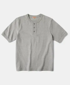 9.3 oz Cotton Tubular Henley T-Shirt - Gray