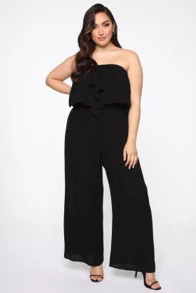 A Little More Romance Jumpsuit - Black