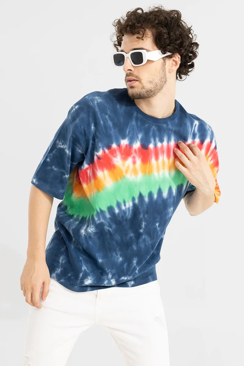 A Mind Blue Oversized Tie-Dye T-Shirt