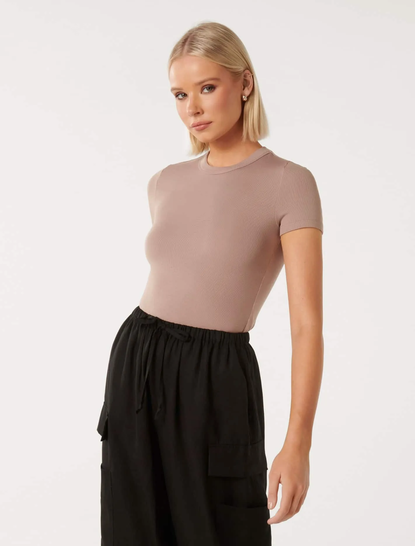 Abigail Wide Rib Neck T-Shirt