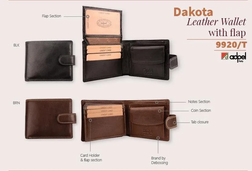 Adpel Dakota Leather Wallet With License Pocket | Black