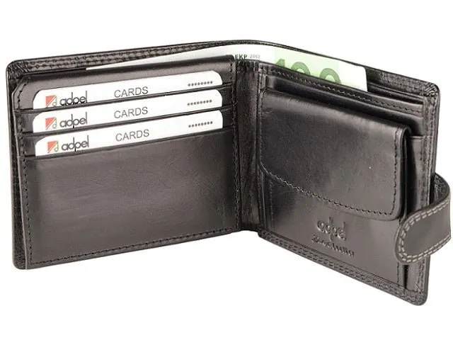 Adpel Dakota Leather Wallet With License Pocket | Black