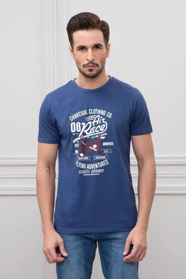 AIR SPACE GRAPHIC T SHIRT ROUND NECK NAVY