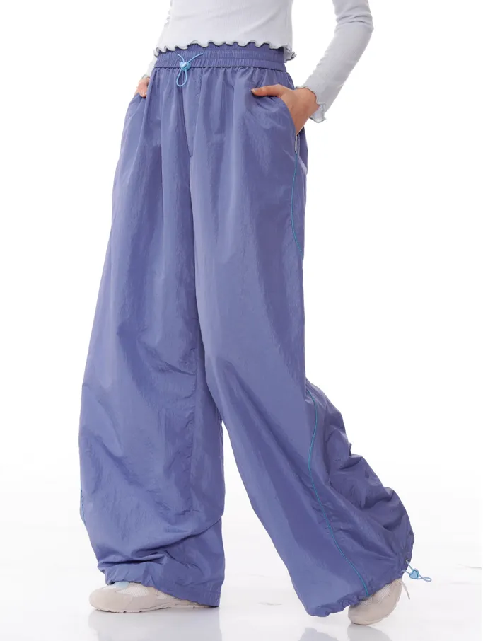 American Style Hem Gathered Straps Wide Leg Pants ZIZ0160