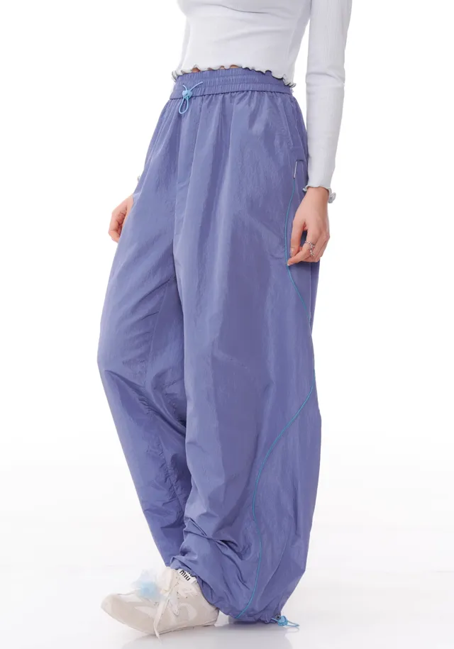 American Style Hem Gathered Straps Wide Leg Pants ZIZ0160