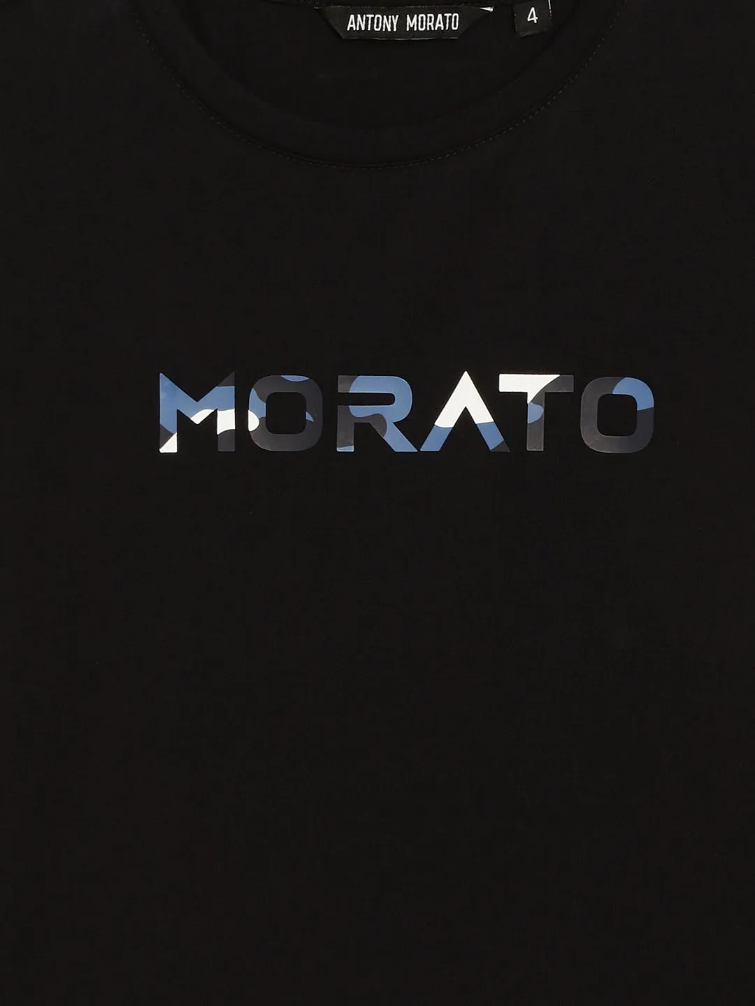 Antony Morato Kids Black Logo Regular Fit T-Shirt