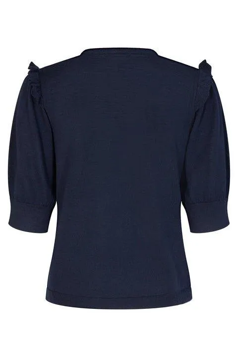 Aza Puff Sleeve Navy