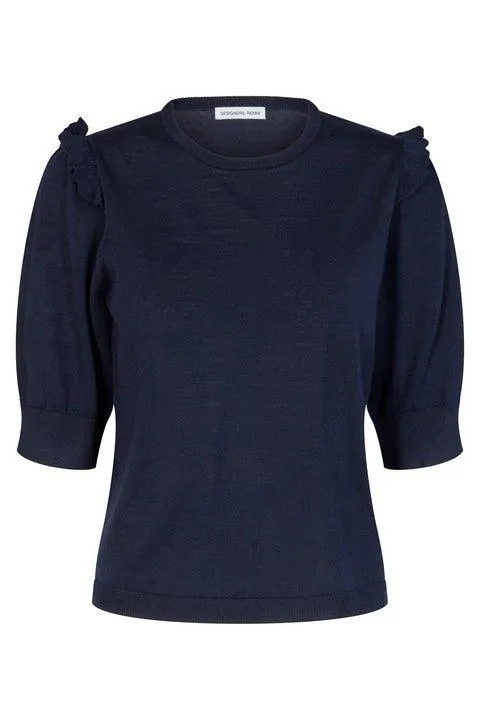 Aza Puff Sleeve Navy