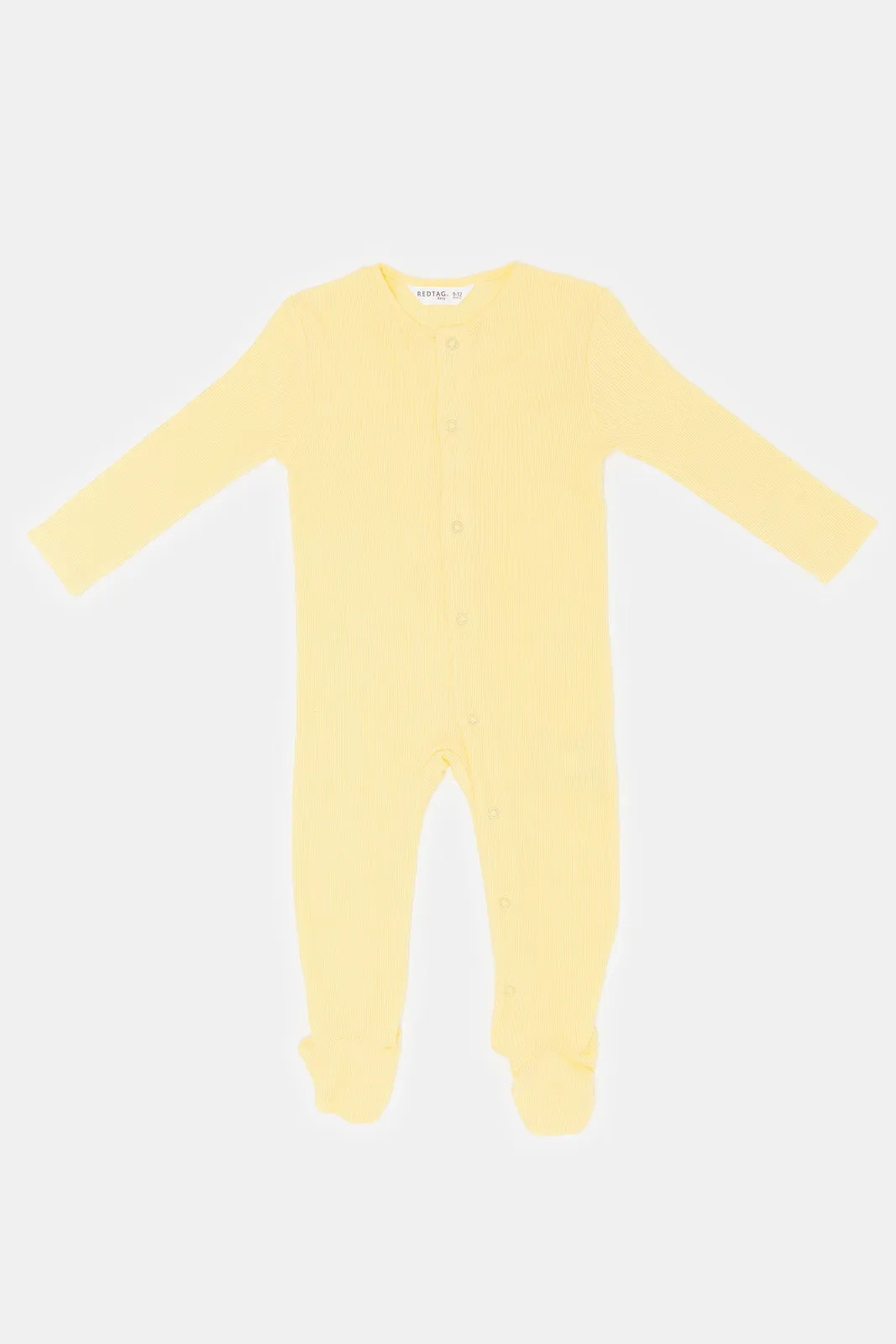 Babies Yellow Plain Sleepsuit