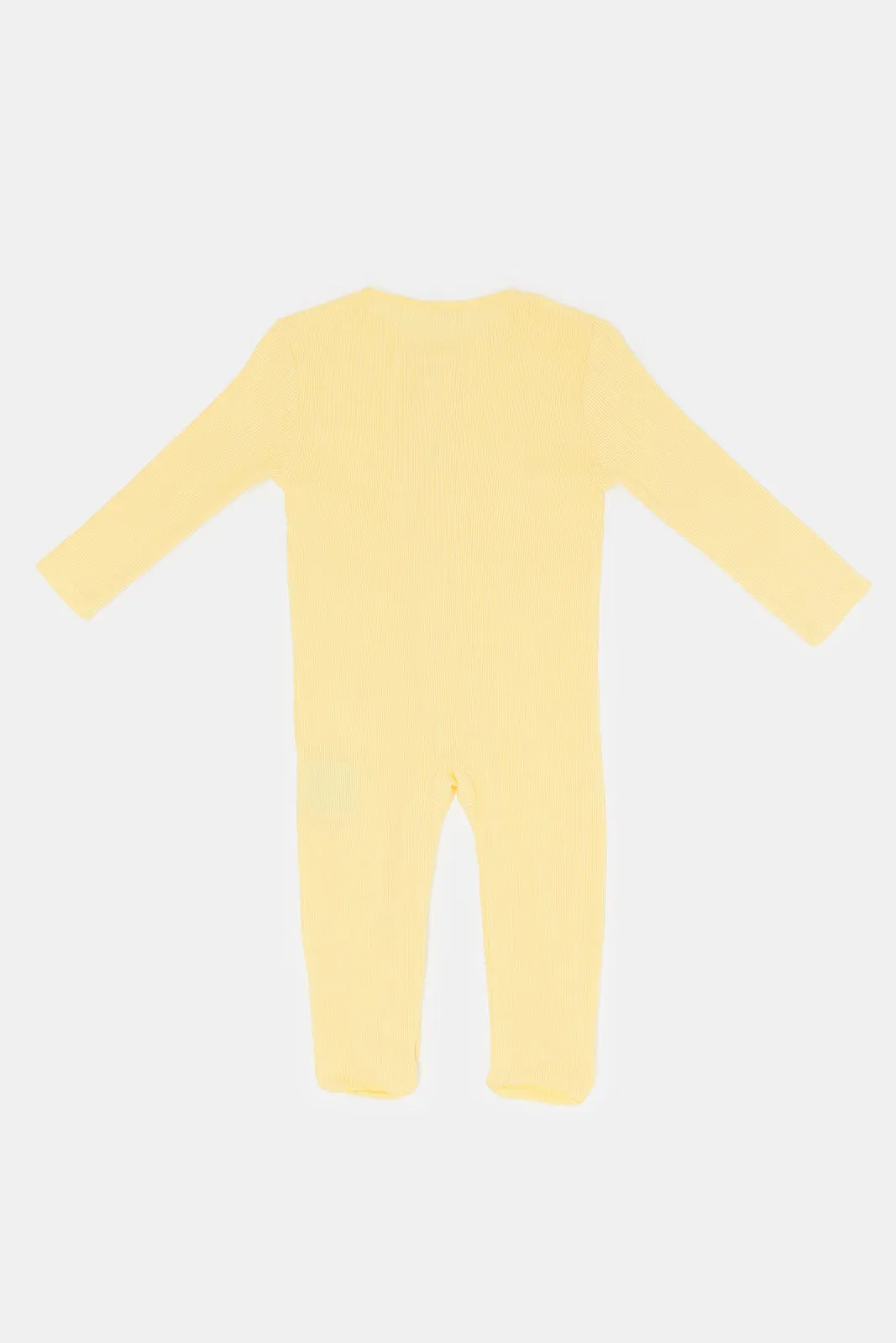 Babies Yellow Plain Sleepsuit