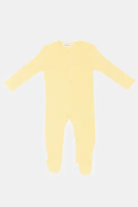 Babies Yellow Plain Sleepsuit