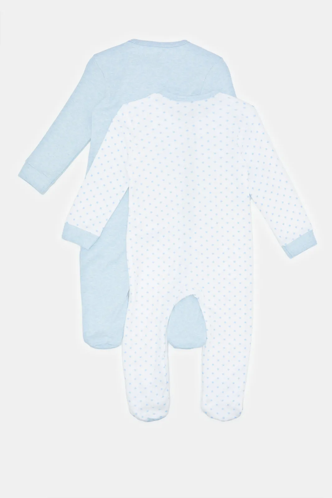 Baby Blue Printed Sleepsuit Set (Pack of 2)