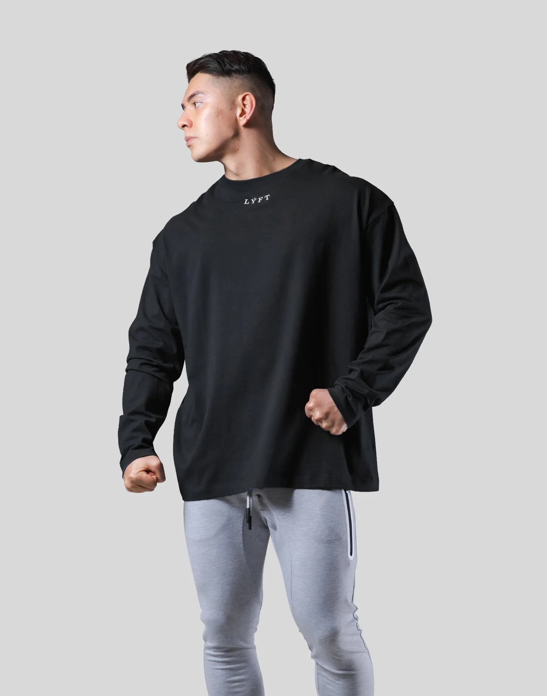 Back Arch Flag Long T-Shirt - Black