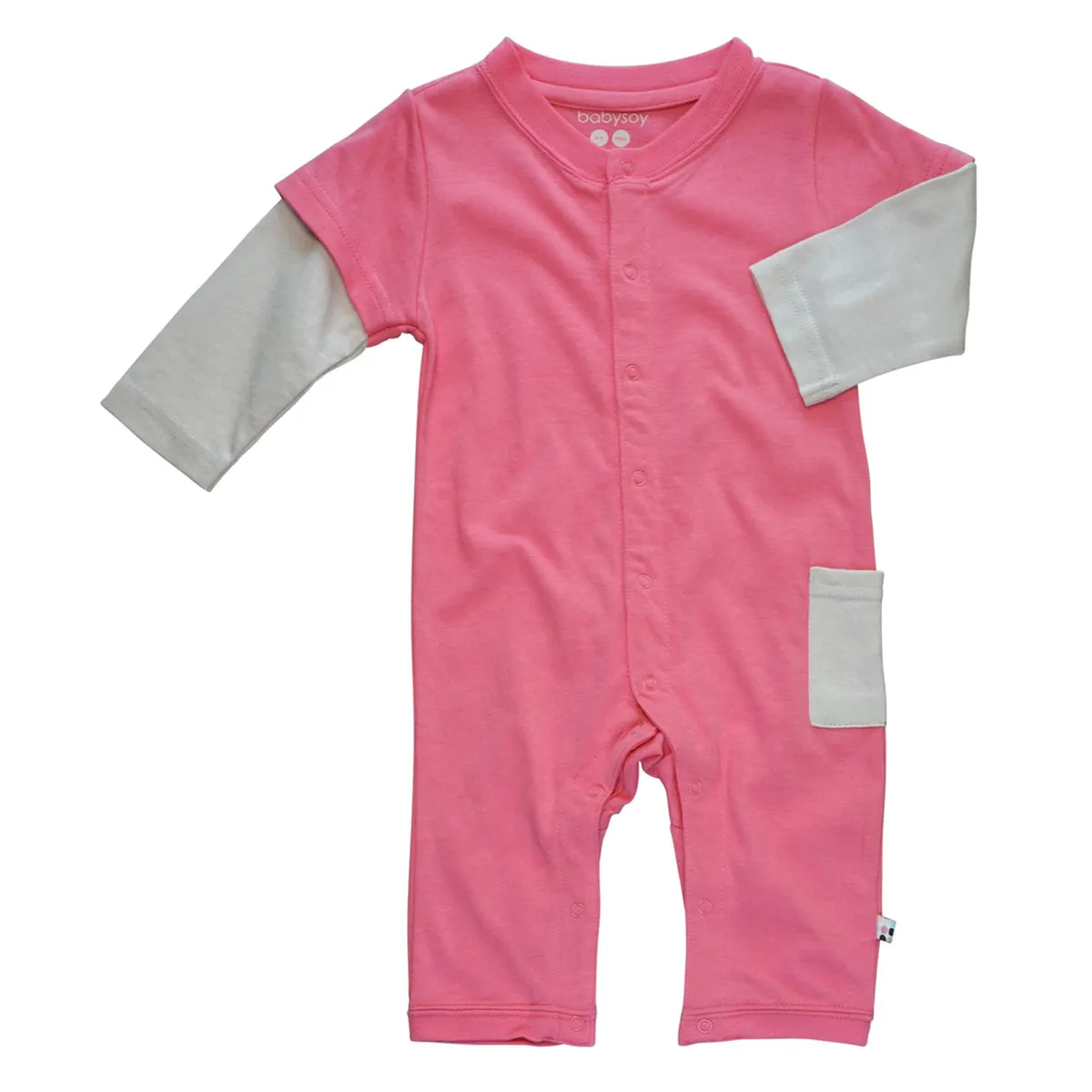 Basic Baseball Style Long Sleeve Coverall