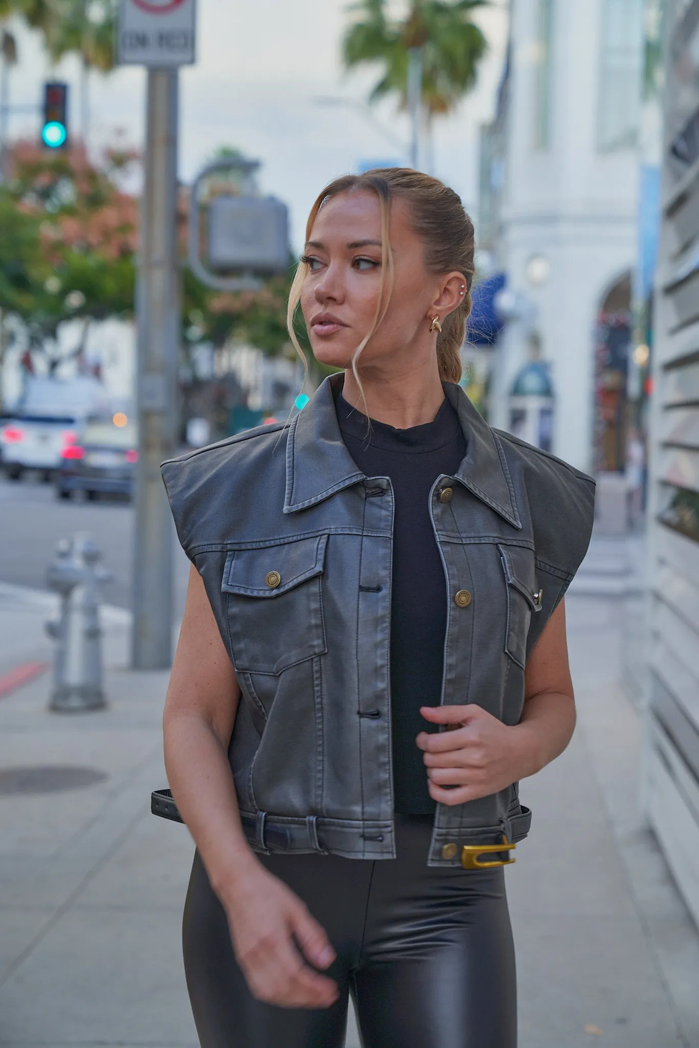 Belted Leather Vest