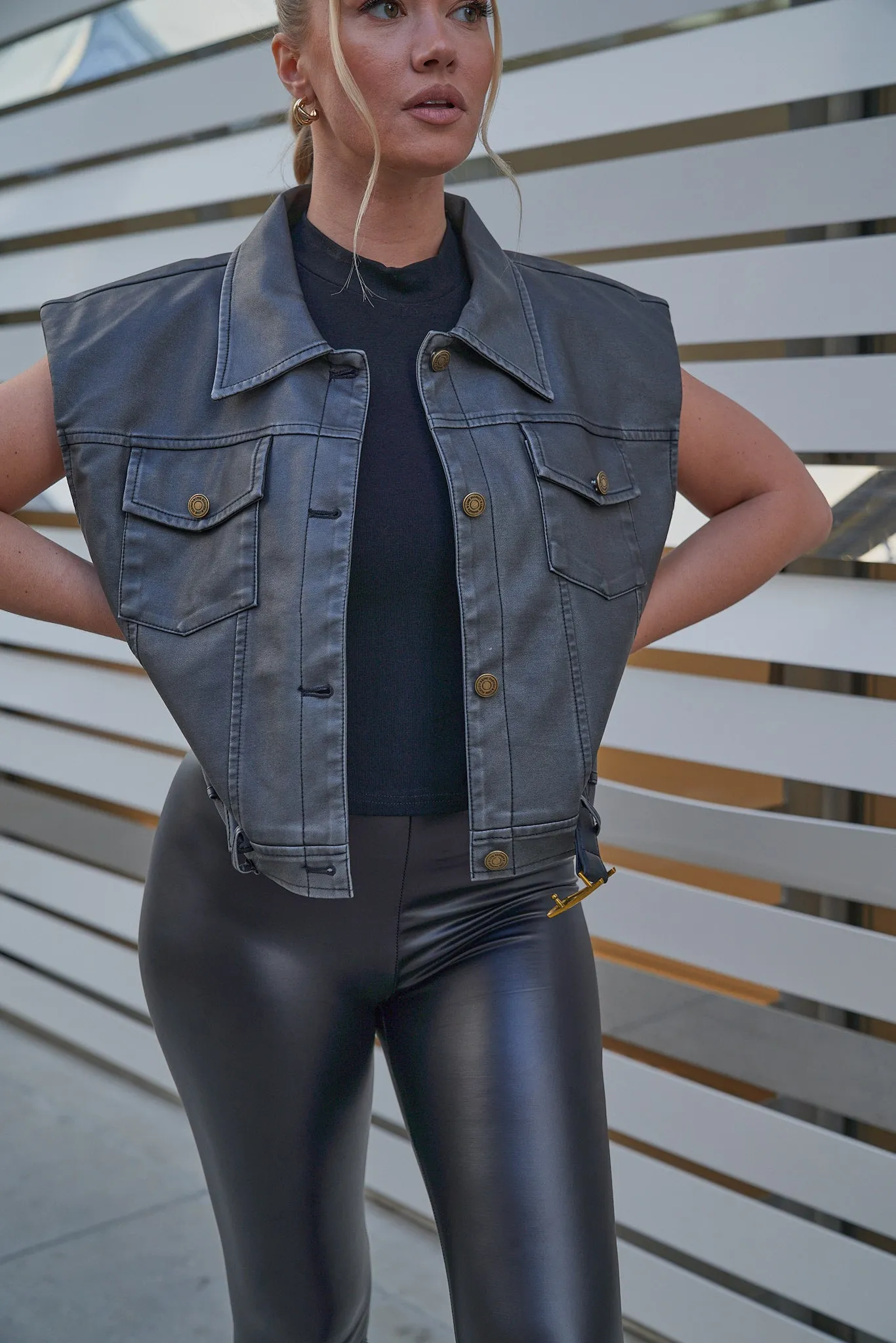 Belted Leather Vest