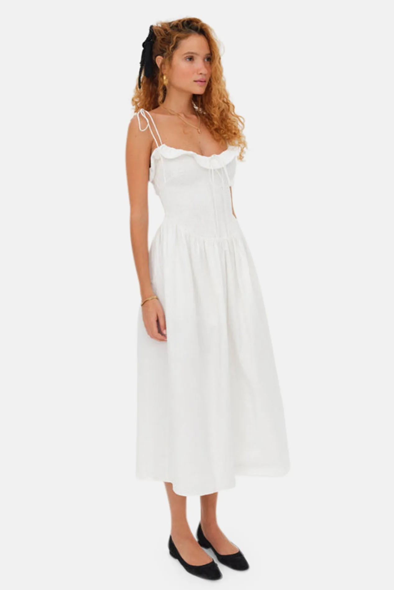 Bethany Midi Dress White