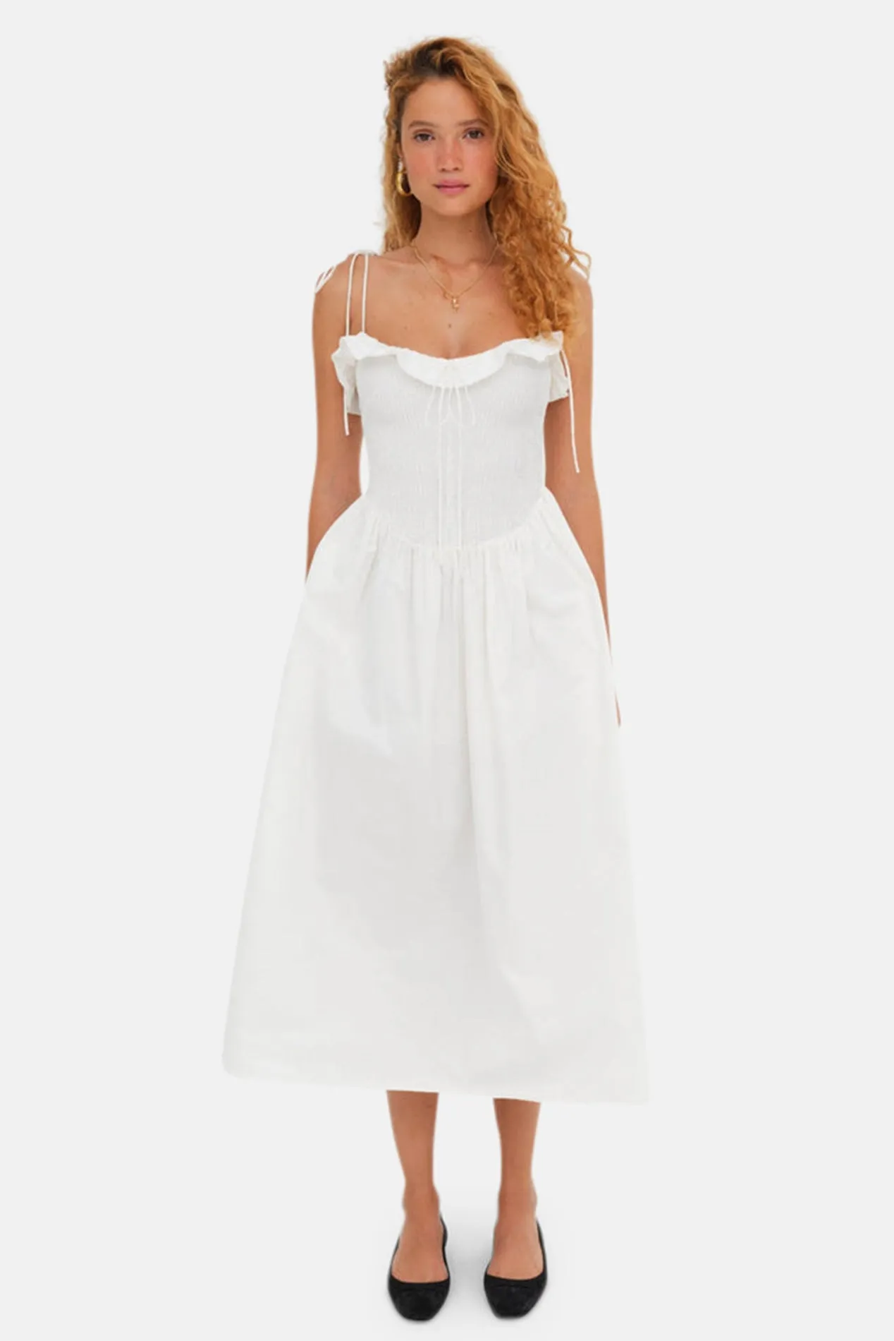 Bethany Midi Dress White