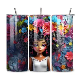 Black Girl Magic Sublimation Tumbler Wrap - Ready to Press - 20oz Skinny Tumbler Wrap - Melanin Sista Design - 3D Sublimation