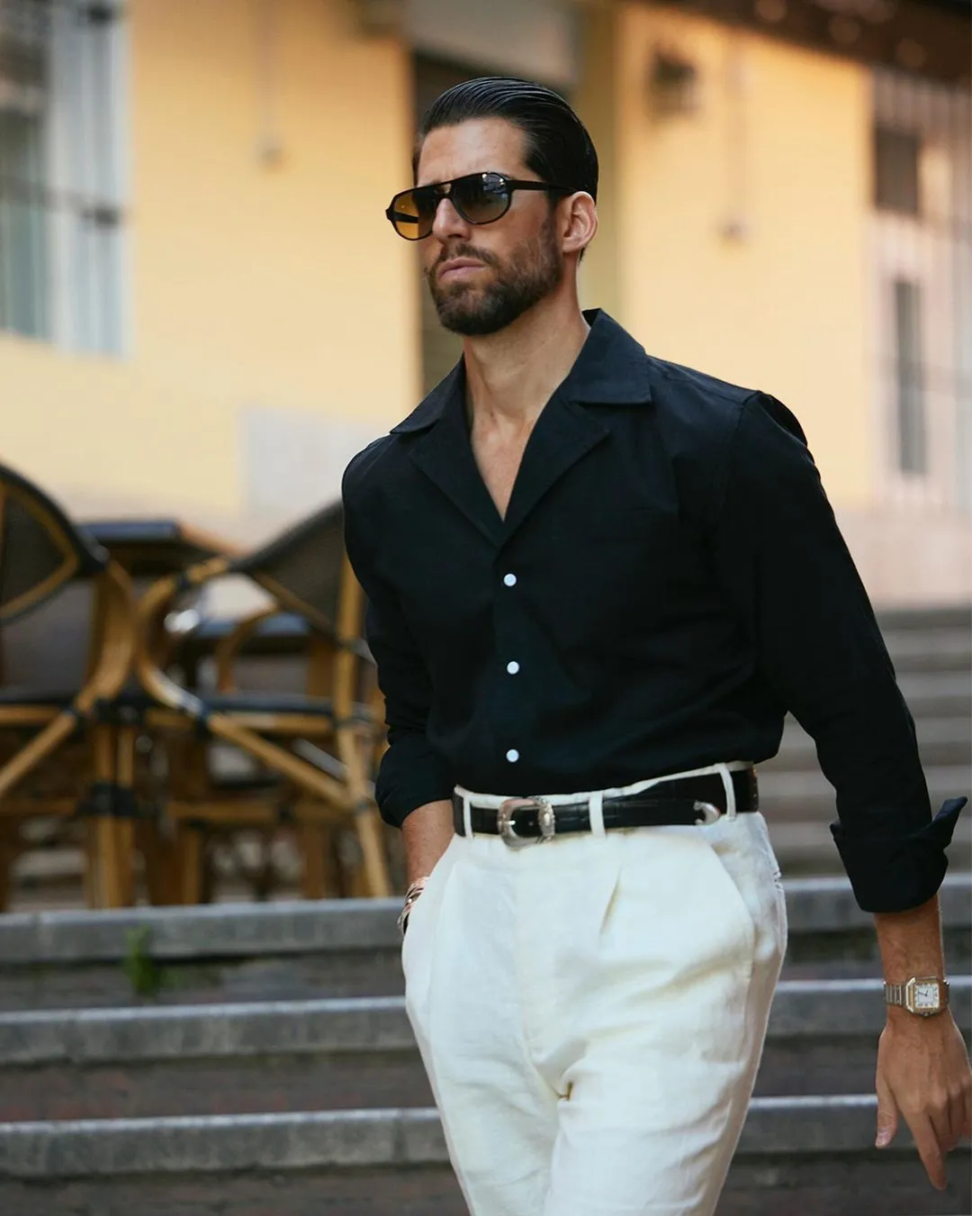 Black Linen Classic Shirt