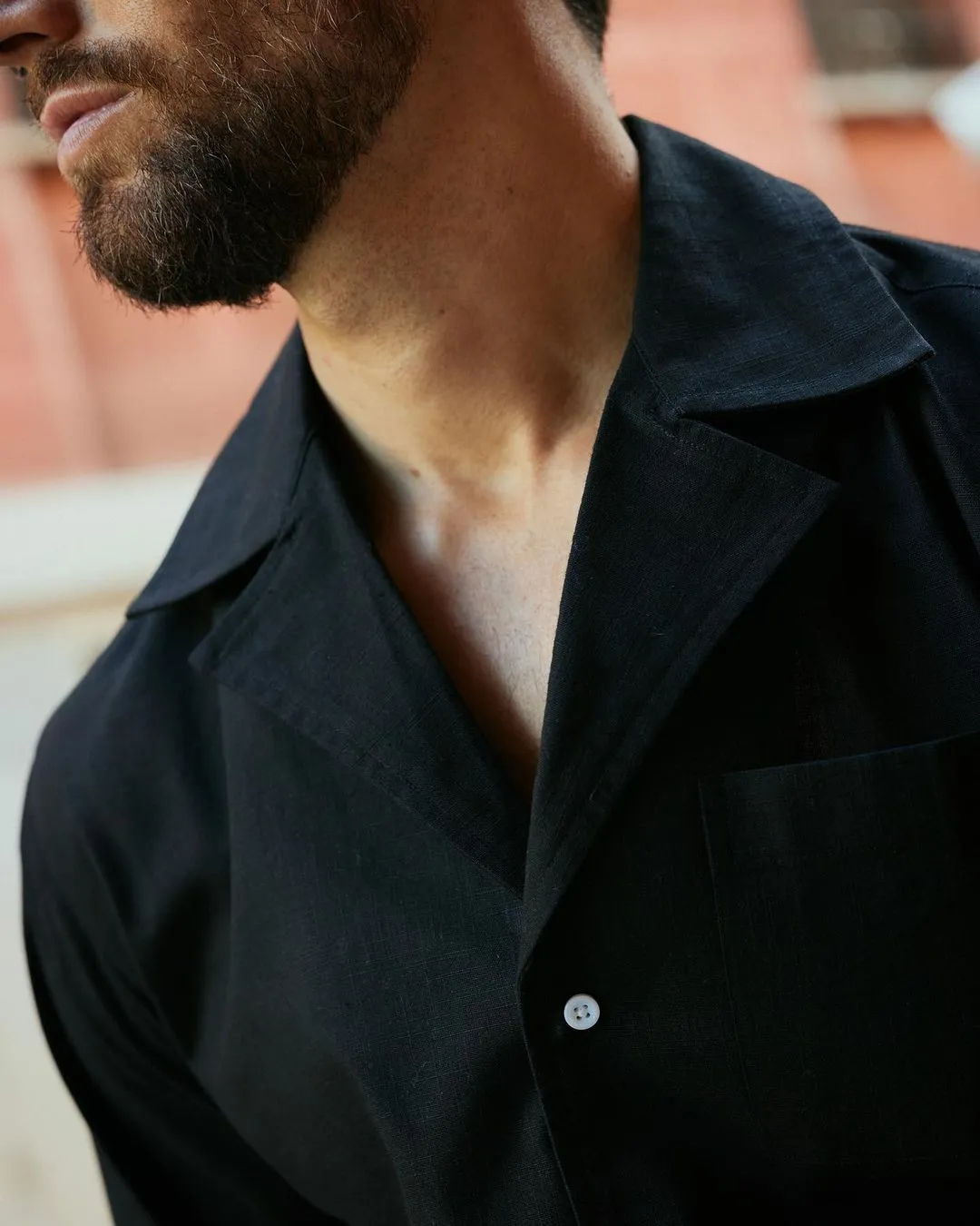 Black Linen Classic Shirt