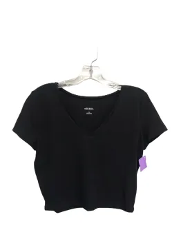 Black Top Short Sleeve Basic By Wild Fable, Size: L