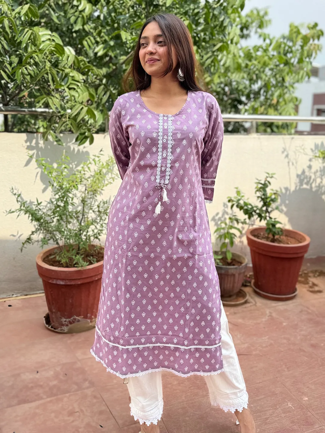 Blooming Melodies Printed Straight Kurta Set