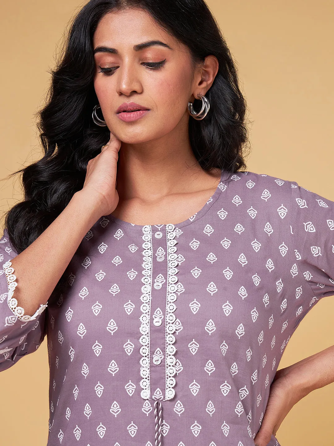 Blooming Melodies Printed Straight Kurta Set