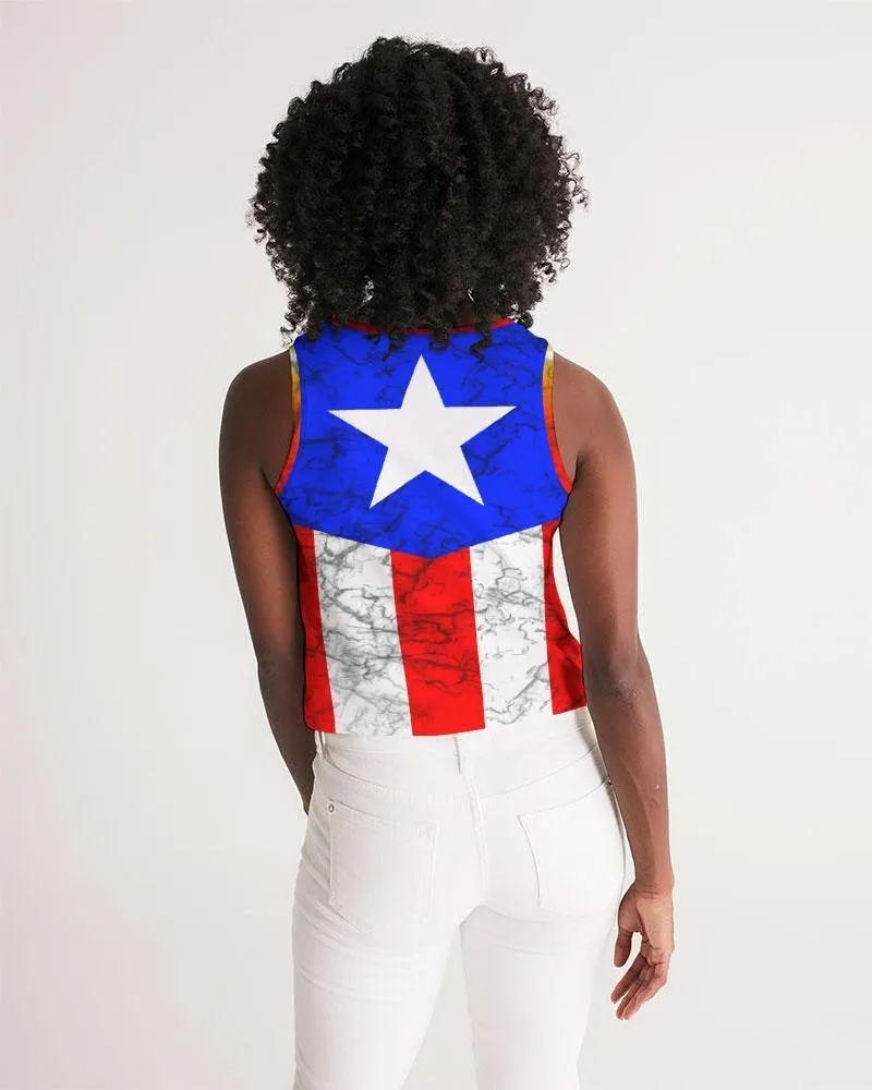 BORICUA Black Flag Women's Cropped Tank