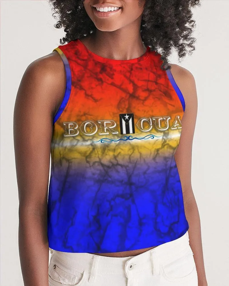 BORICUA Black Flag Women's Cropped Tank