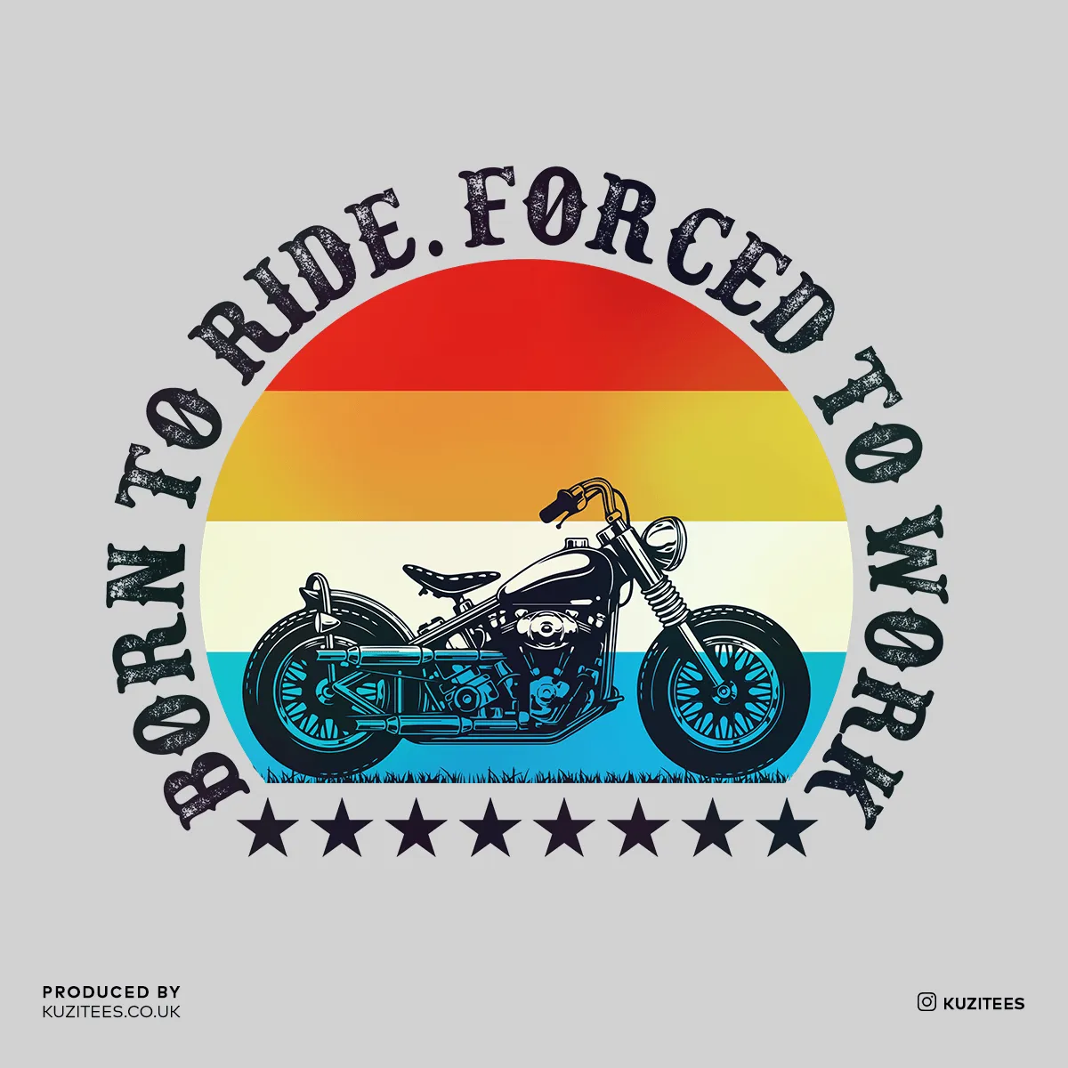 Born to Ride - Forced To Work Crew Neck T-shirt & Tank Top