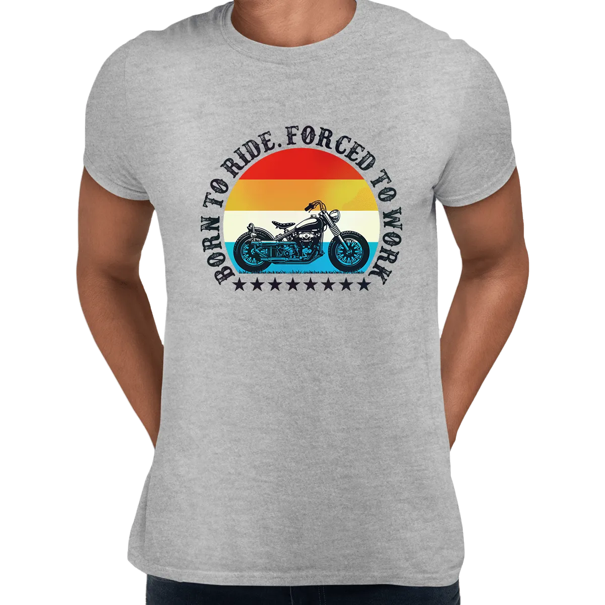 Born to Ride - Forced To Work Crew Neck T-shirt & Tank Top